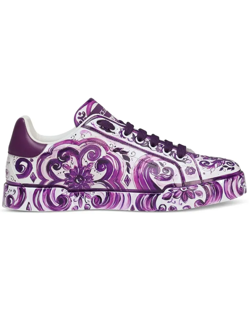 Dolce & Gabbana Sneakers mit Maiolica-Print - Weiß Weiß