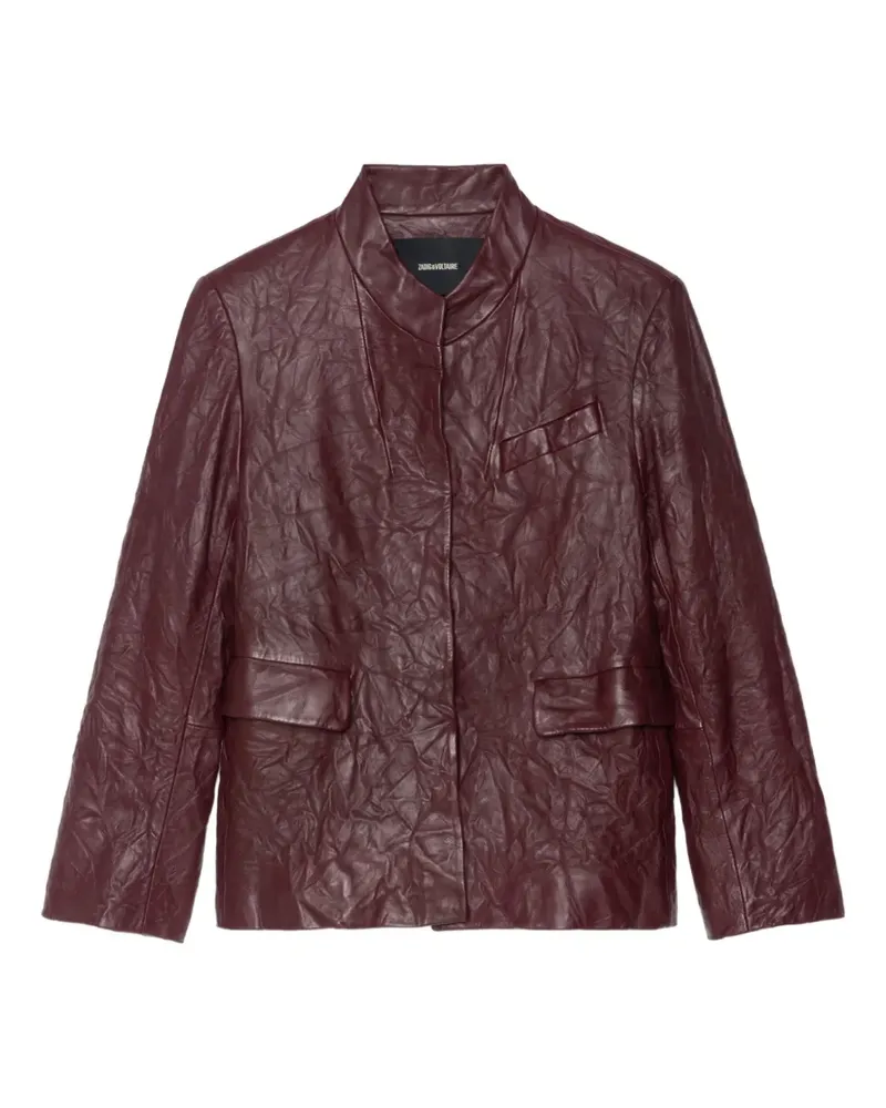 Zadig & Voltaire Lederjacke mit Knitteroptik - Rot Rot
