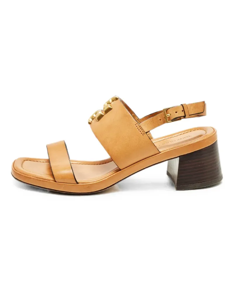 Tory Burch Eleanor leather heeled sandals - Nude Nude