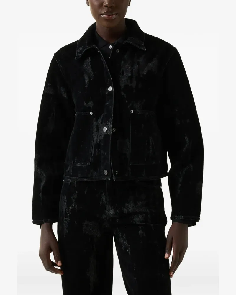 Bogner Lore Jeansjacke mit Flock-Print - Schwarz Schwarz
