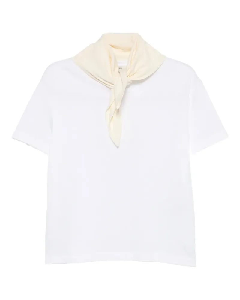 Totême T-Shirt mit Schaldetail - Weiß Weiß