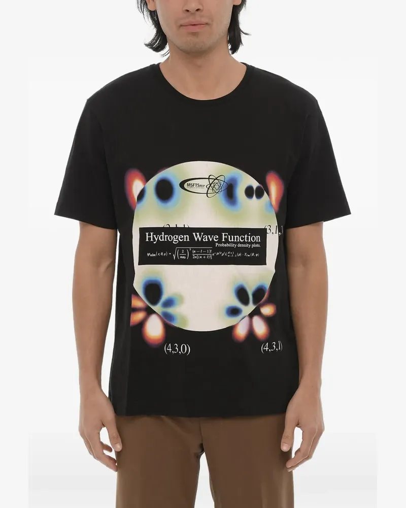 MSFTSrep graphic-print cotton T-shirt - Schwarz Schwarz
