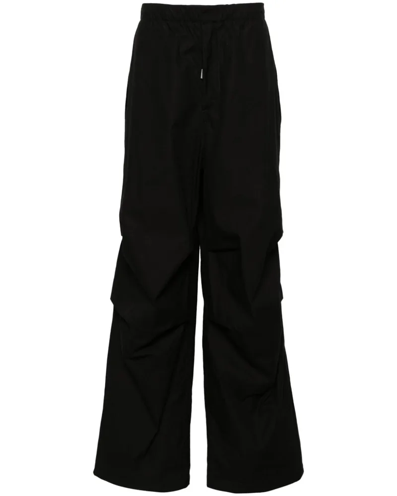 Jil Sander Halbhohe Straight-Leg-Hose - Schwarz Schwarz