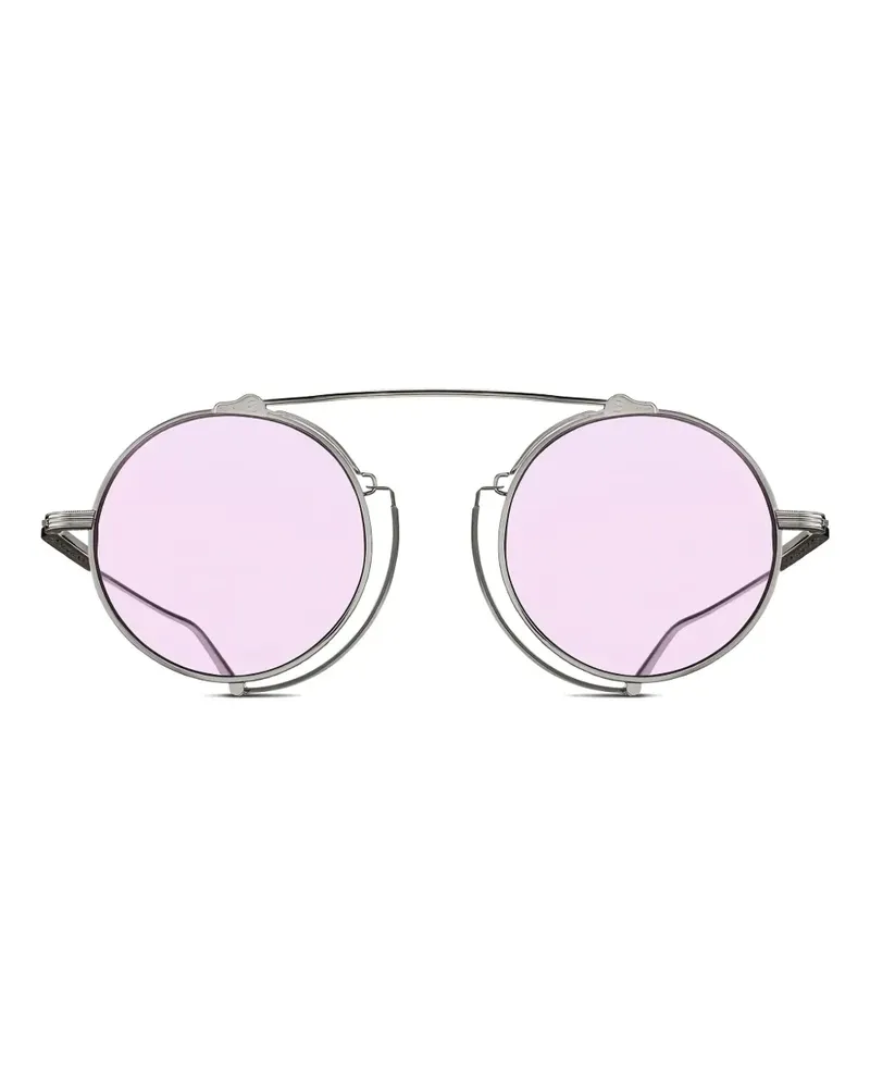 MATSUDA M3154 Sonnenbrille mit rundem Gestell - Grau Grau