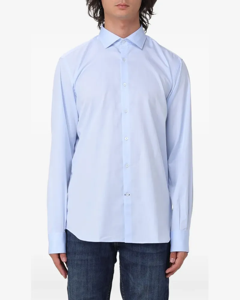 Brooksfield Hemd aus Baumwoll-Twill - Blau Blau