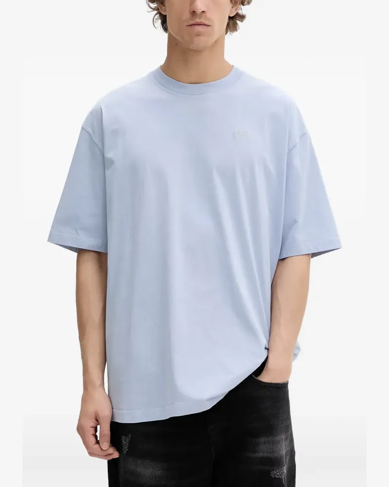 Diesel graphic-print embroidered-logo T-shirt - Blau Blau