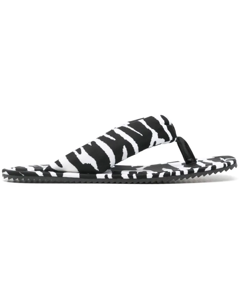 ATTICO Pantoletten mit Zebra-Print - Weiß Weiß