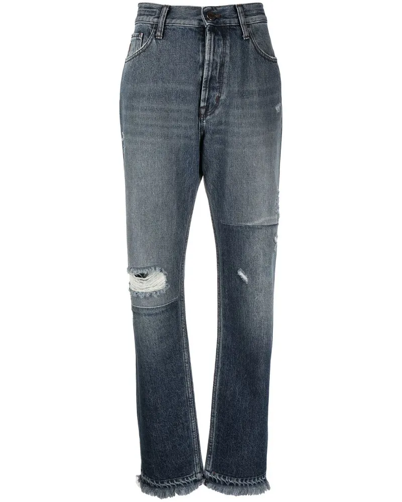 Jacob Cohën Distressed-Jeans mit geradem Bein Blau