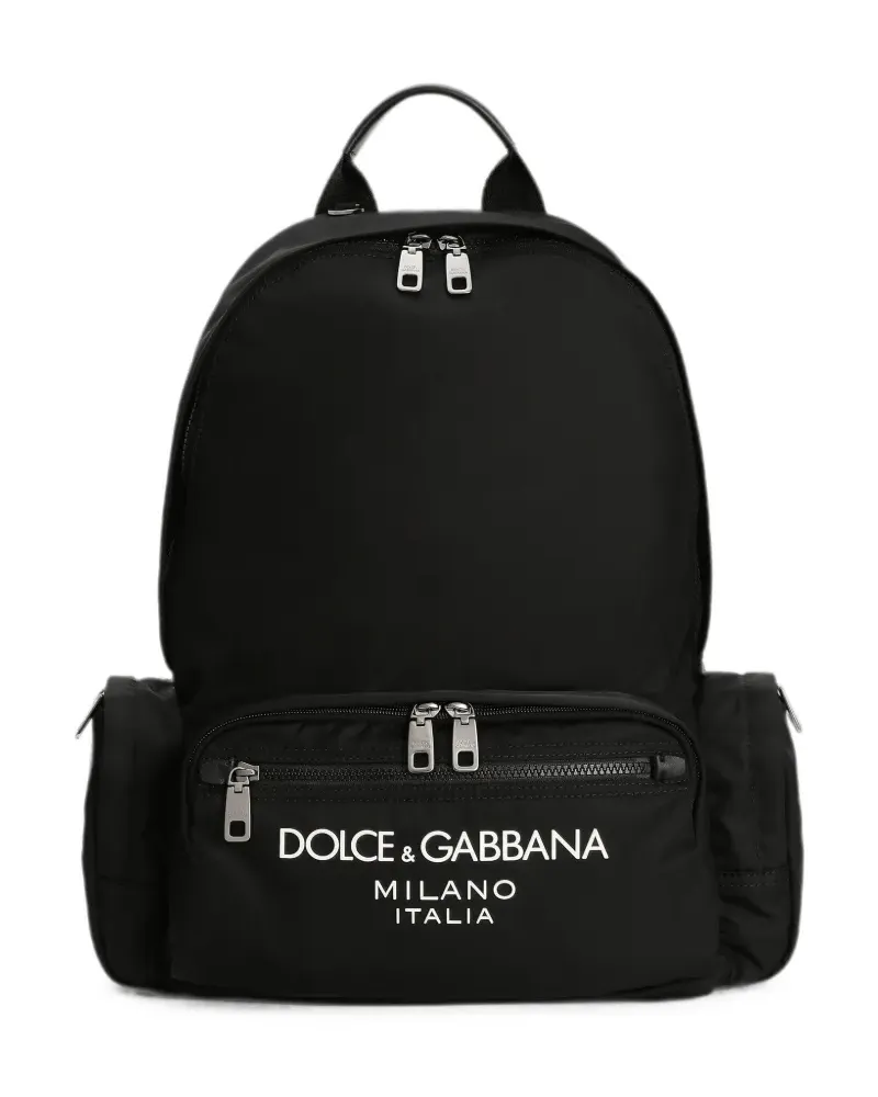 Dolce & Gabbana Rucksack mit Logo-Stempel - Schwarz Schwarz