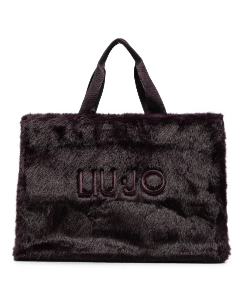 Liu Jo Handtasche aus Faux Fur mit Logo-Stickerei - Violett Violett