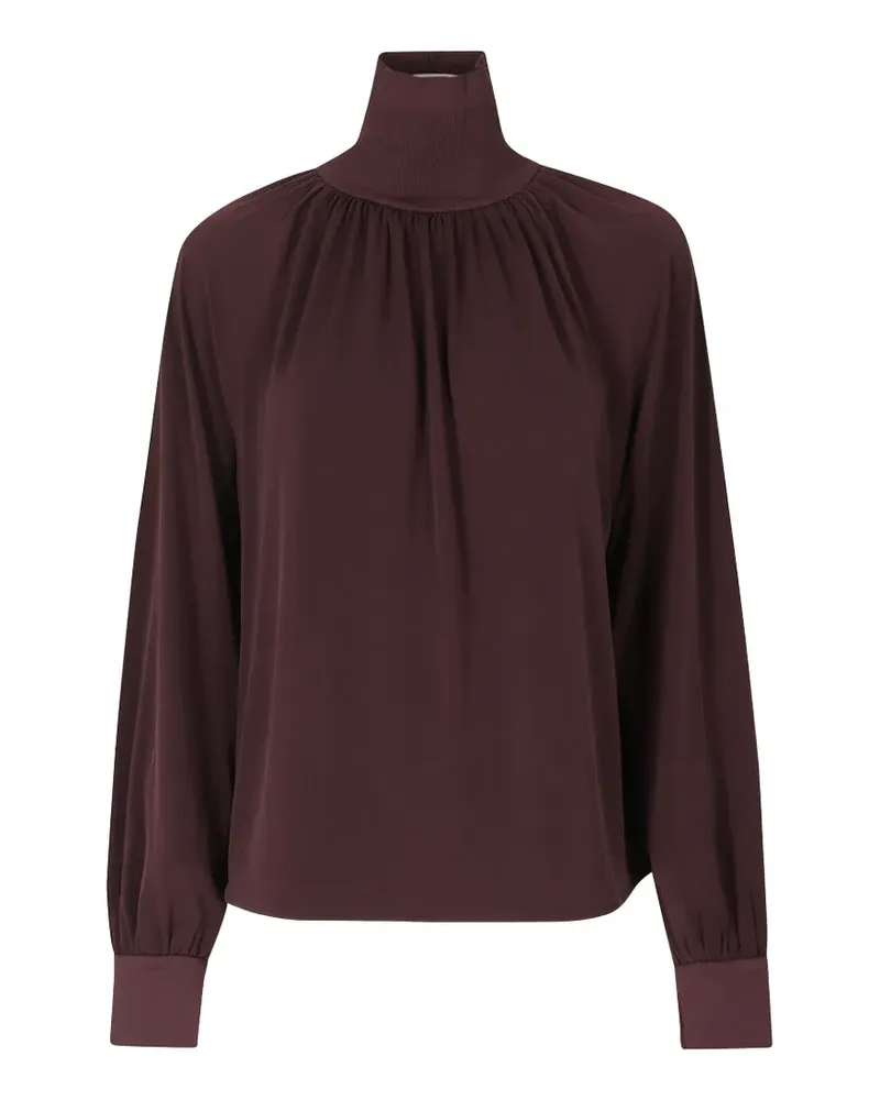 Vince rib-trim gathered turtleneck top - Violett Violett