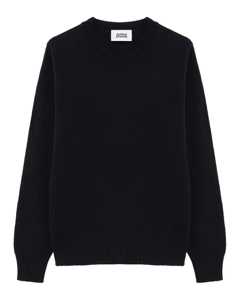 Alpha Studio Pullover mit gerippten Details - Blau Blau