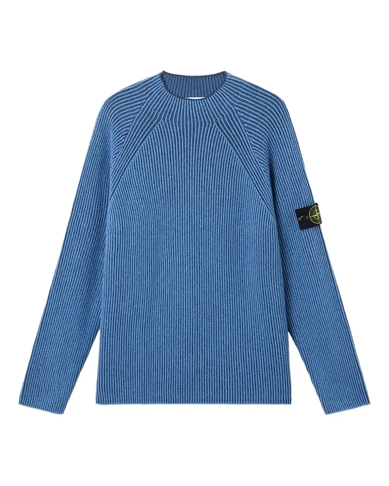 Stone Island 5100023 Pullover mit gerippten Raglanärmeln - Blau Blau