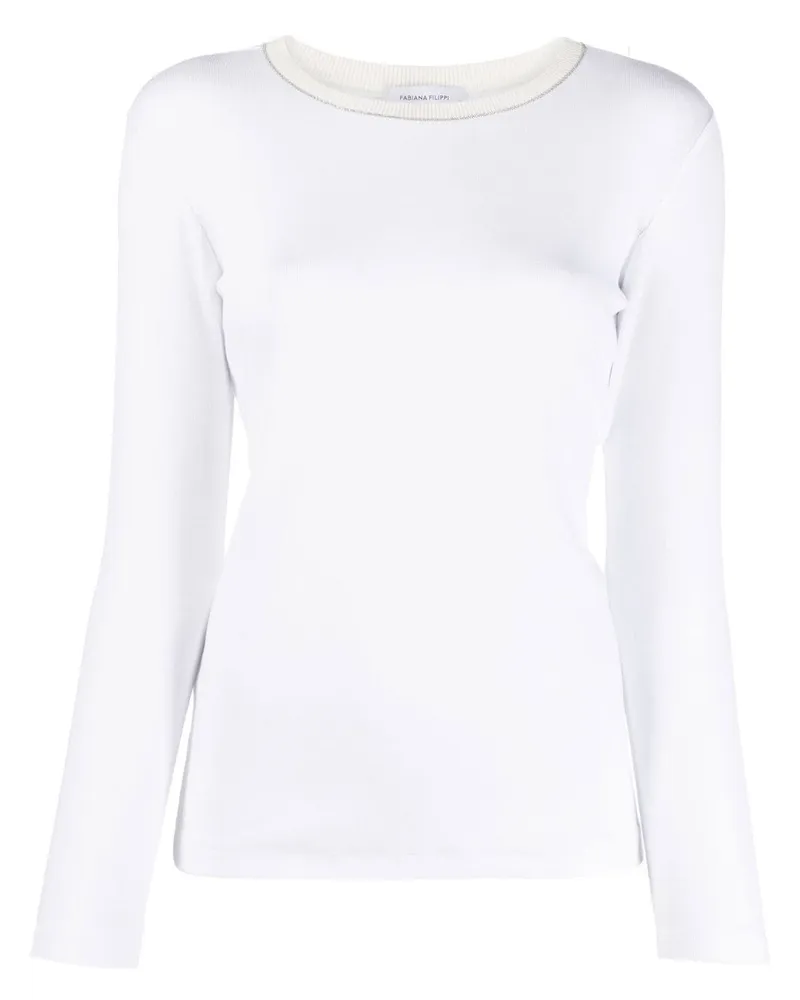 Fabiana Filippi Pullover mit Kontrastdetail - Weiß Weiß