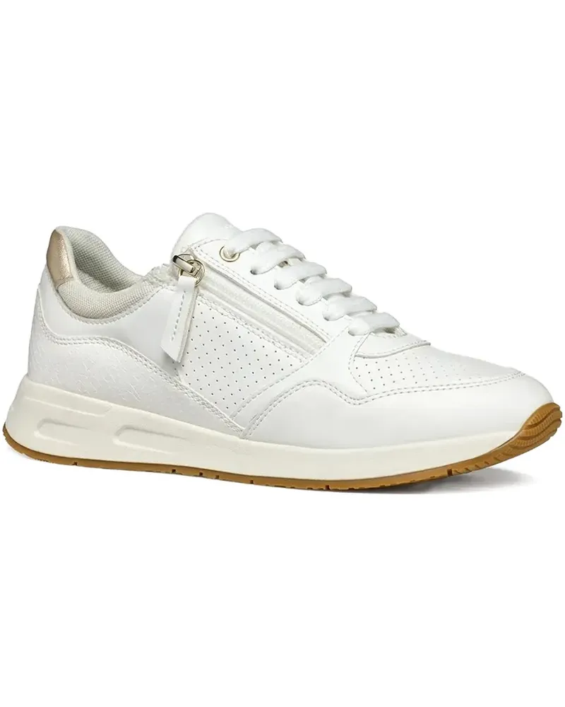 Geox Perforierte Bulmya Sneakers mit Reißverschluss - Weiß Weiß