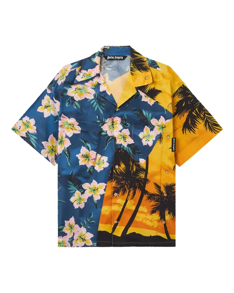 Palm Angels Hemd mit floralem Print - Blau Blau