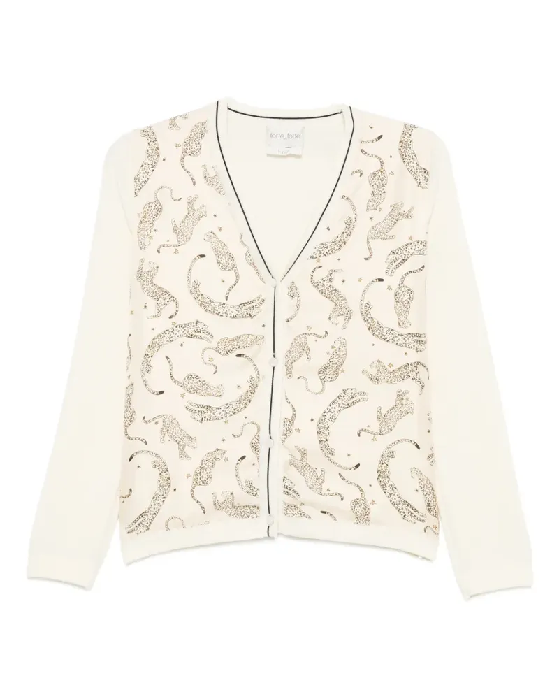 forte_forte Cardigan mit Leopardenprint - Nude Nude