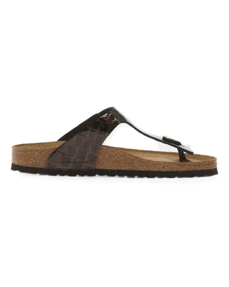 Birkenstock Gizeh Sandalen mit Kroko-Effekt - Braun Braun