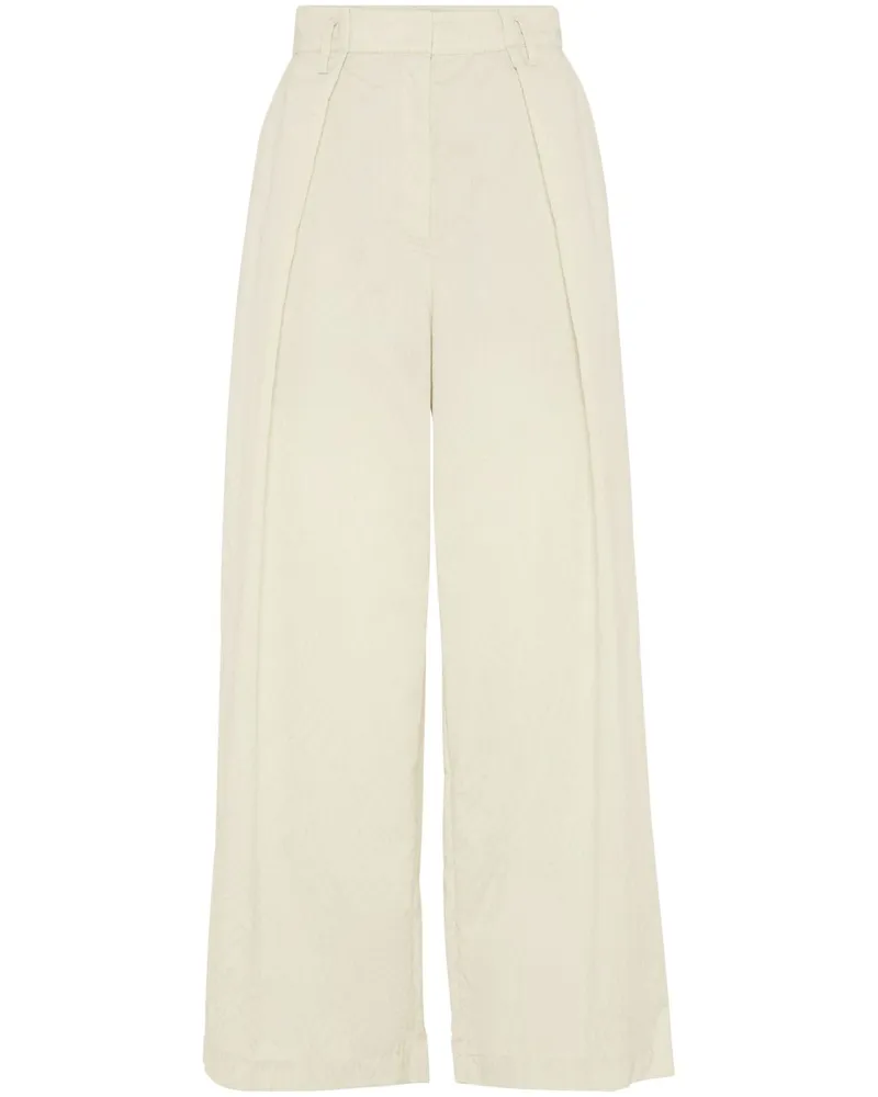 Brunello Cucinelli Cropped-Hose mit weitem Bein - Gelb Gelb