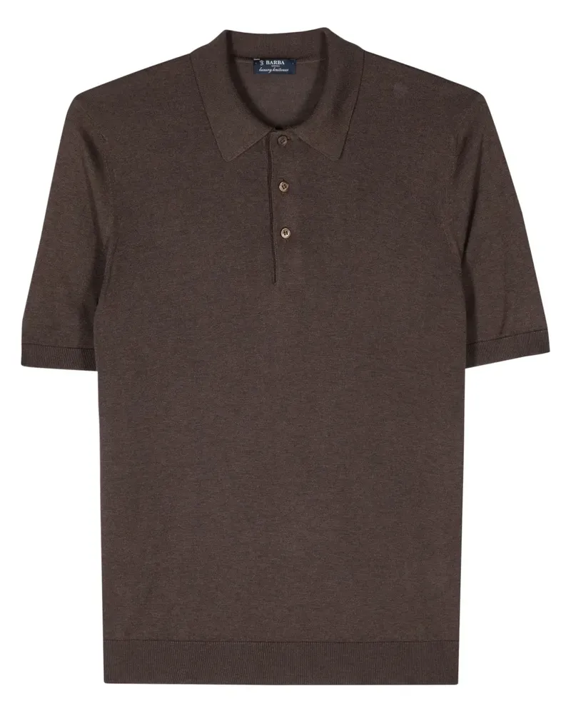 BARBA Poloshirt aus Seide - Braun Braun
