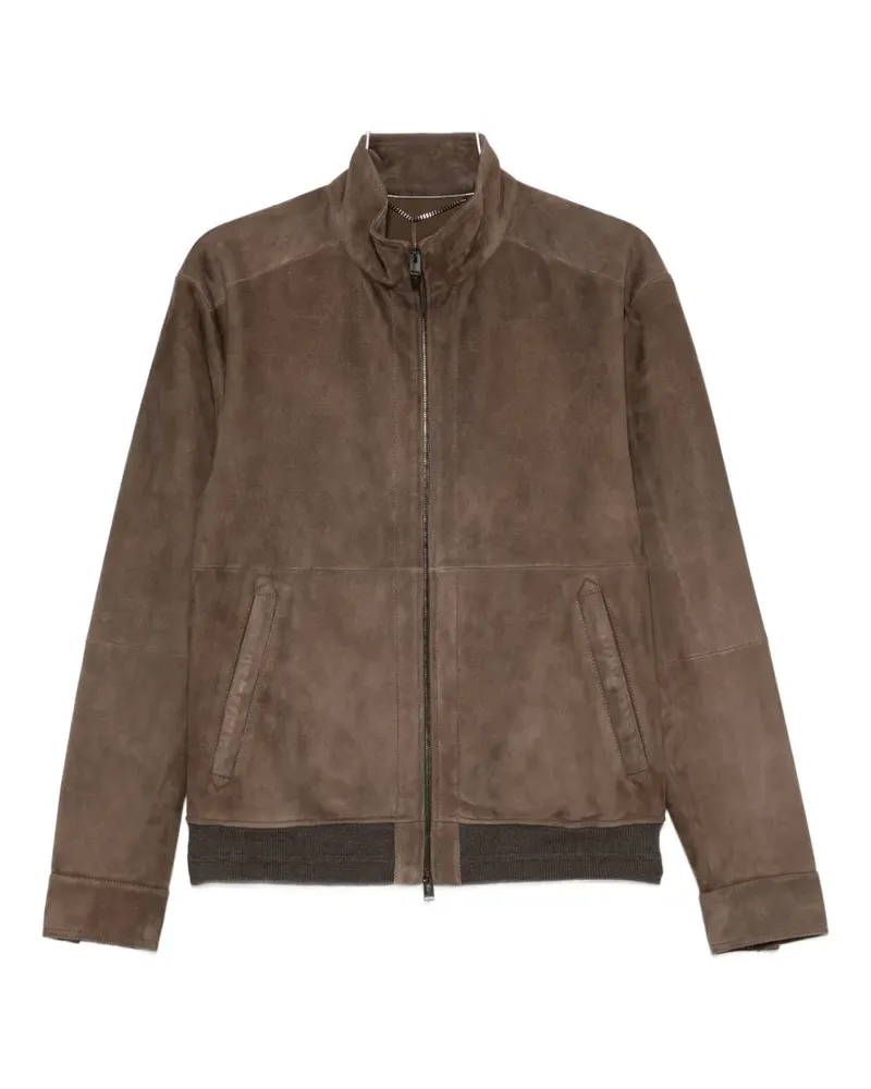 Canali suede zip-up jacket - Braun Braun