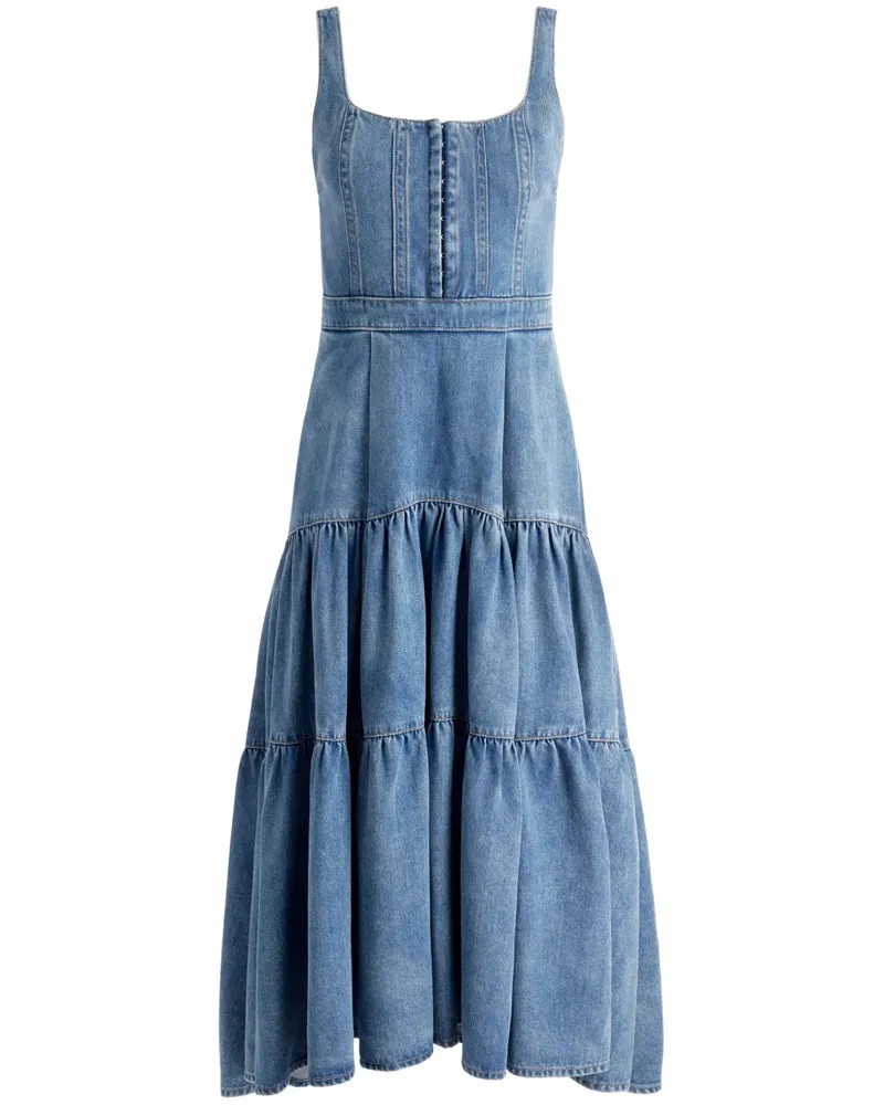 Alice + Olivia Diana Midikleid - Blau Blau