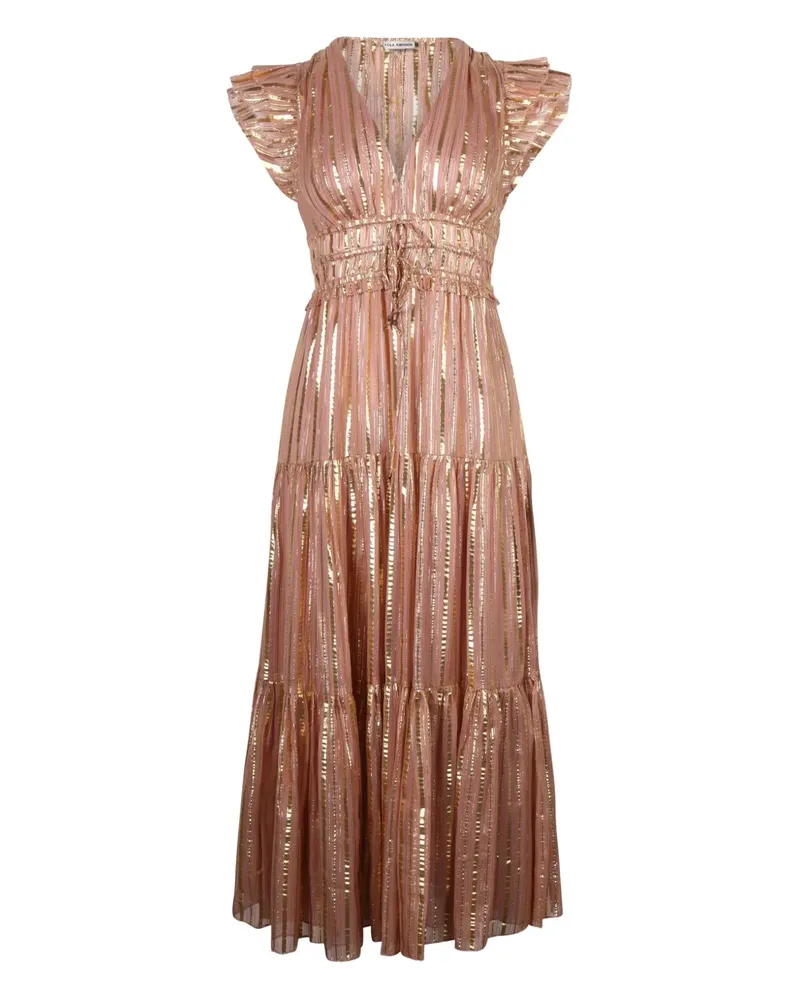 Ulla Johnson Justyne tiered striped midi dress - Rosa Rosa