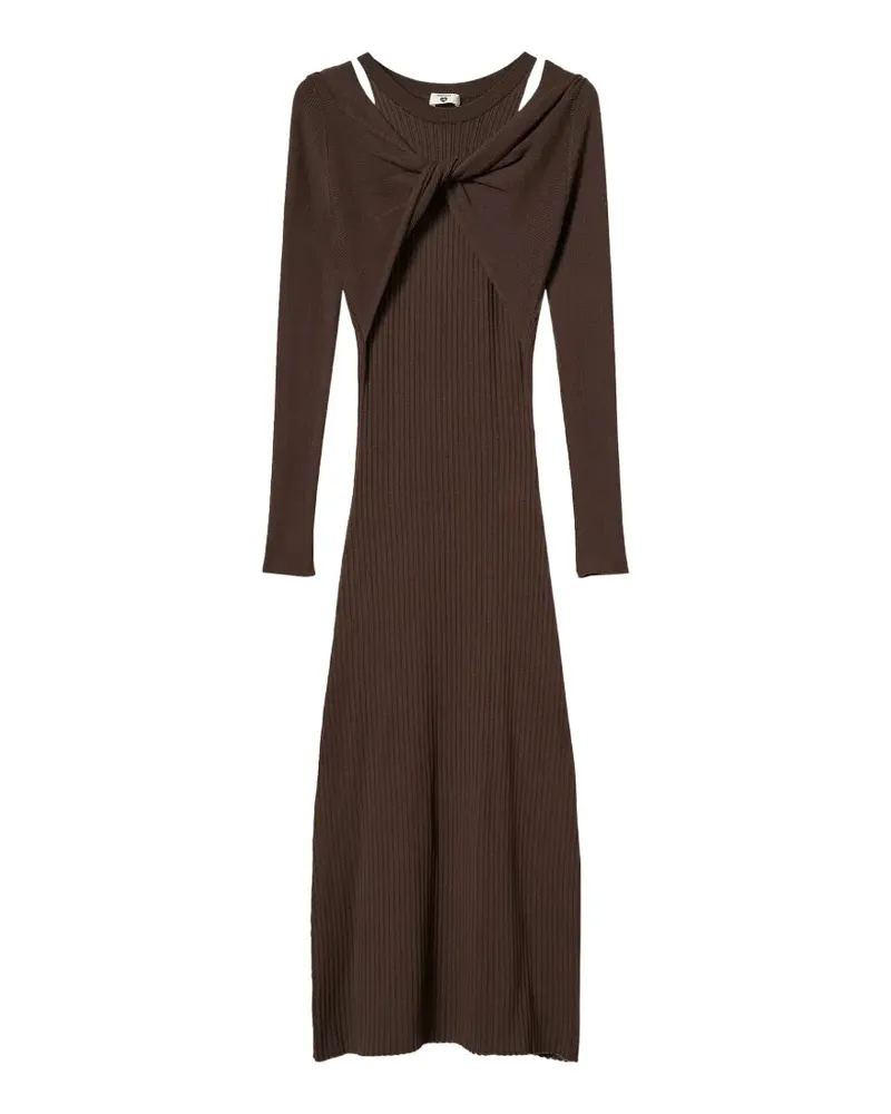 Twin-Set Geripptes Strickkleid - Braun Braun