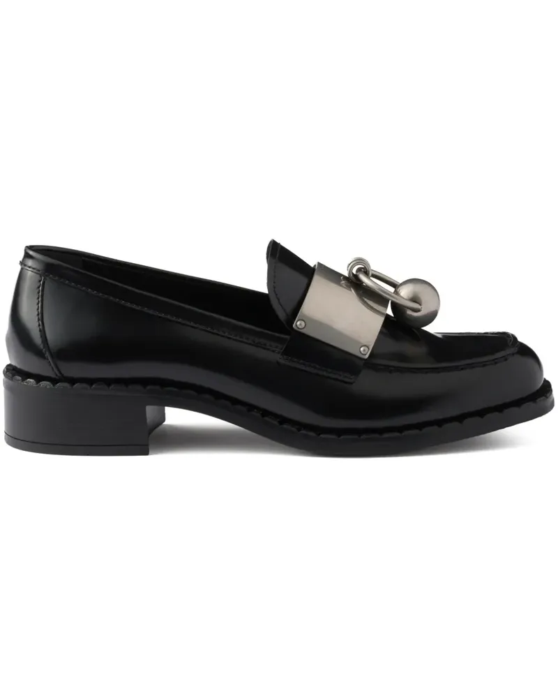 Prada Loafer aus gebürstetem Leder - Schwarz Schwarz