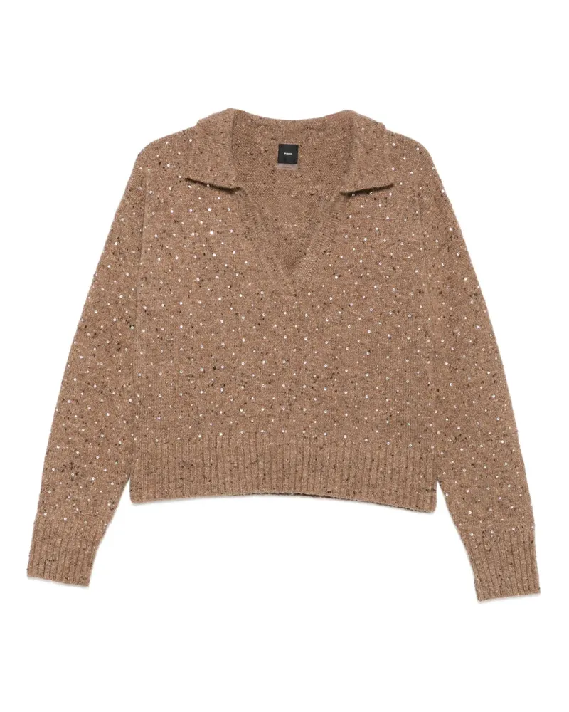 Pinko Pullover mit Strass - Braun Braun