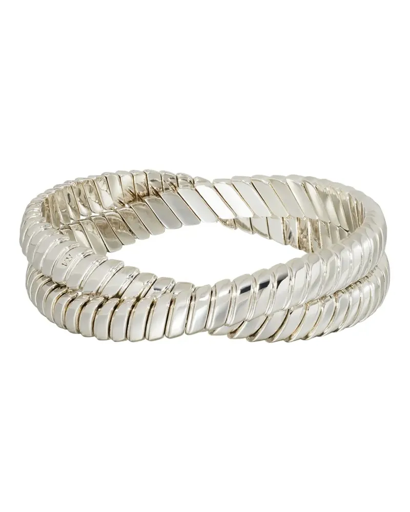 Roxanne Assoulin Verdrehtes Silberarmband im Layering-Look Silber