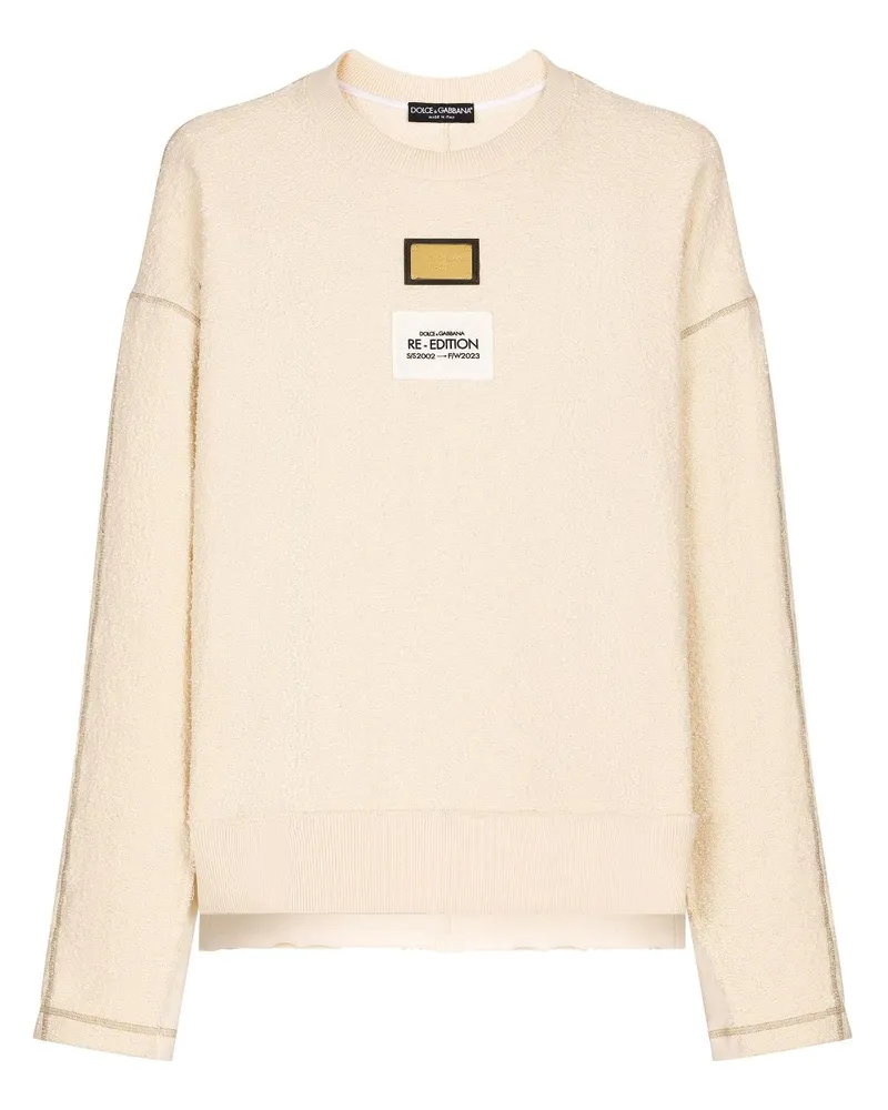 Dolce & Gabbana Sweatshirt mit Logo-Patch - Nude Nude