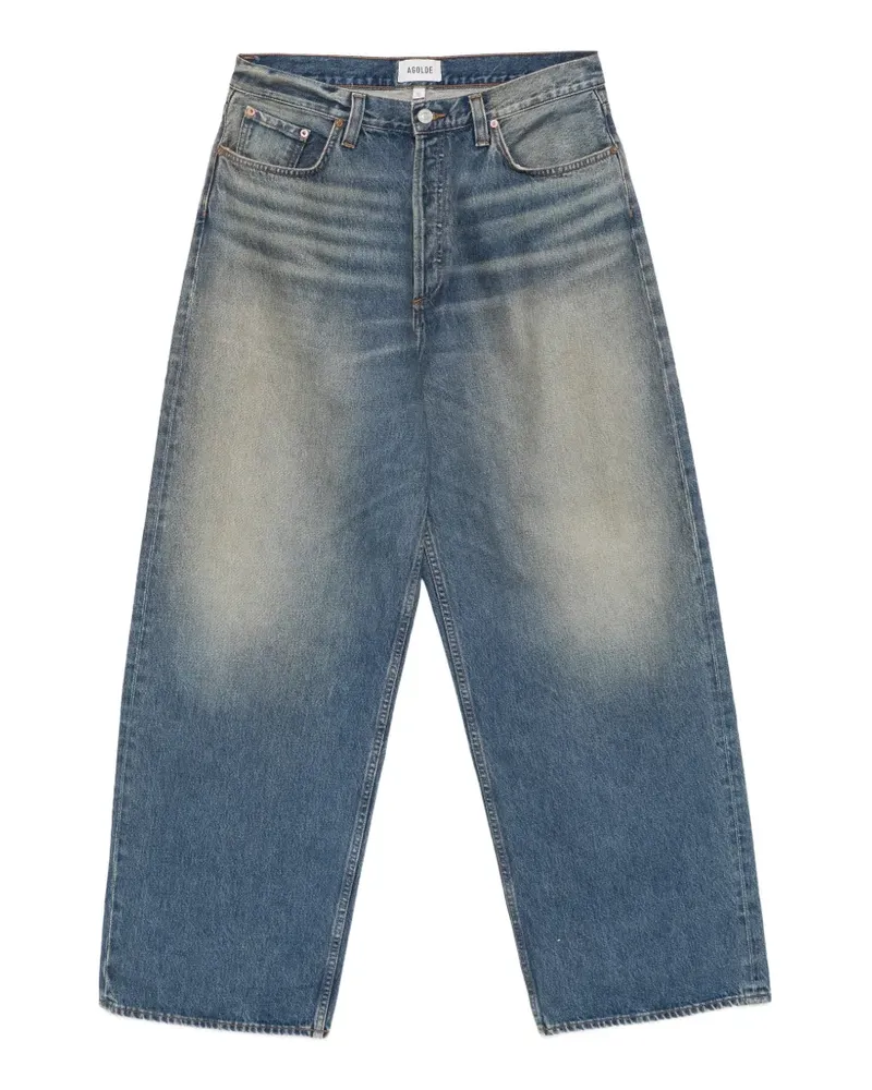AGOLDE Bagley Jeans mit verwaschenem Effekt und Tragefalten - Blau Blau