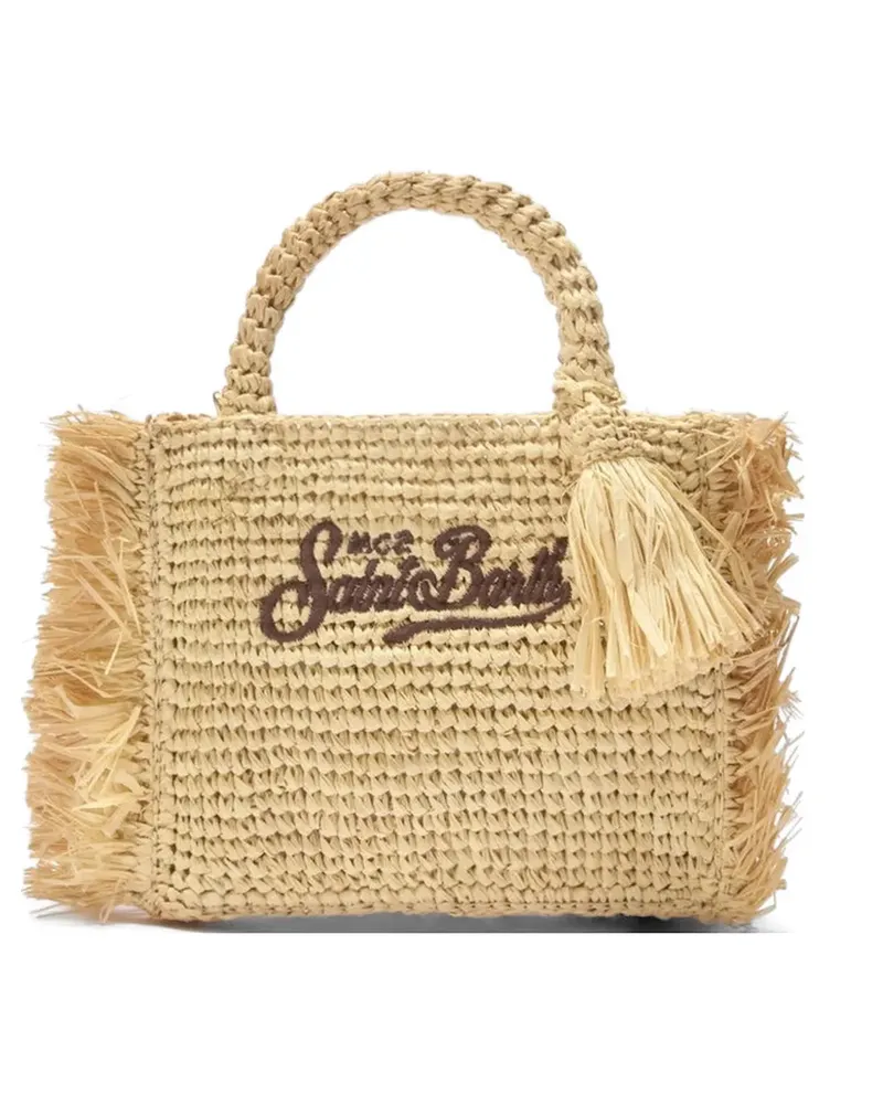 MC2 Saint Barth Vanity Mini fringe-trim tote bag - Nude Nude