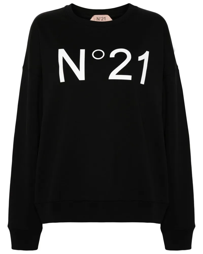 N° 21 Sweatshirt mit Logo-Print - Schwarz Schwarz