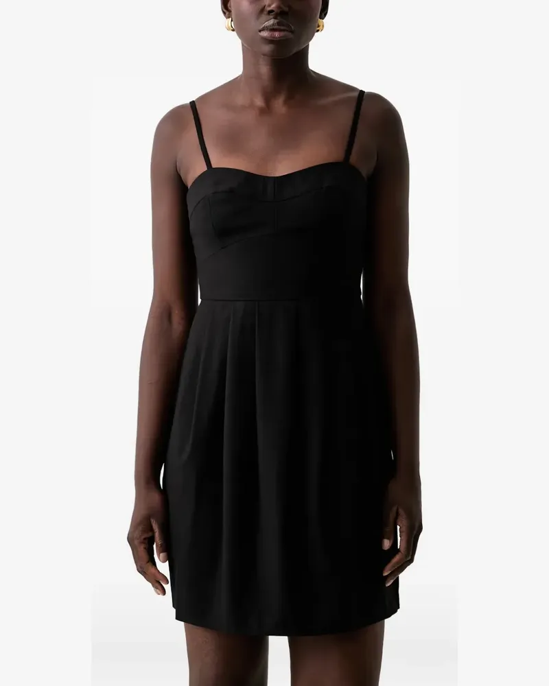 Armani Exchange Plissiertes Minikleid mit Herzausschnitt - Schwarz Schwarz
