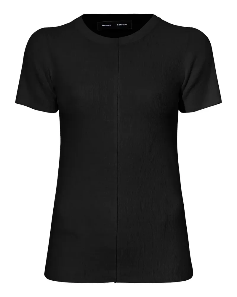 Proenza Schouler Geripptes T-Shirt mit Rundhalsausschnitt - Schwarz Schwarz