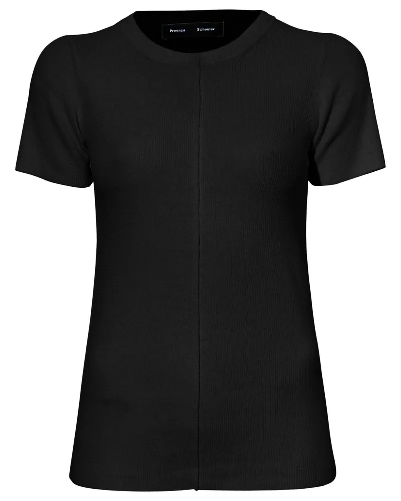 Proenza Schouler Geripptes T-Shirt mit Rundhalsausschnitt - Schwarz Schwarz