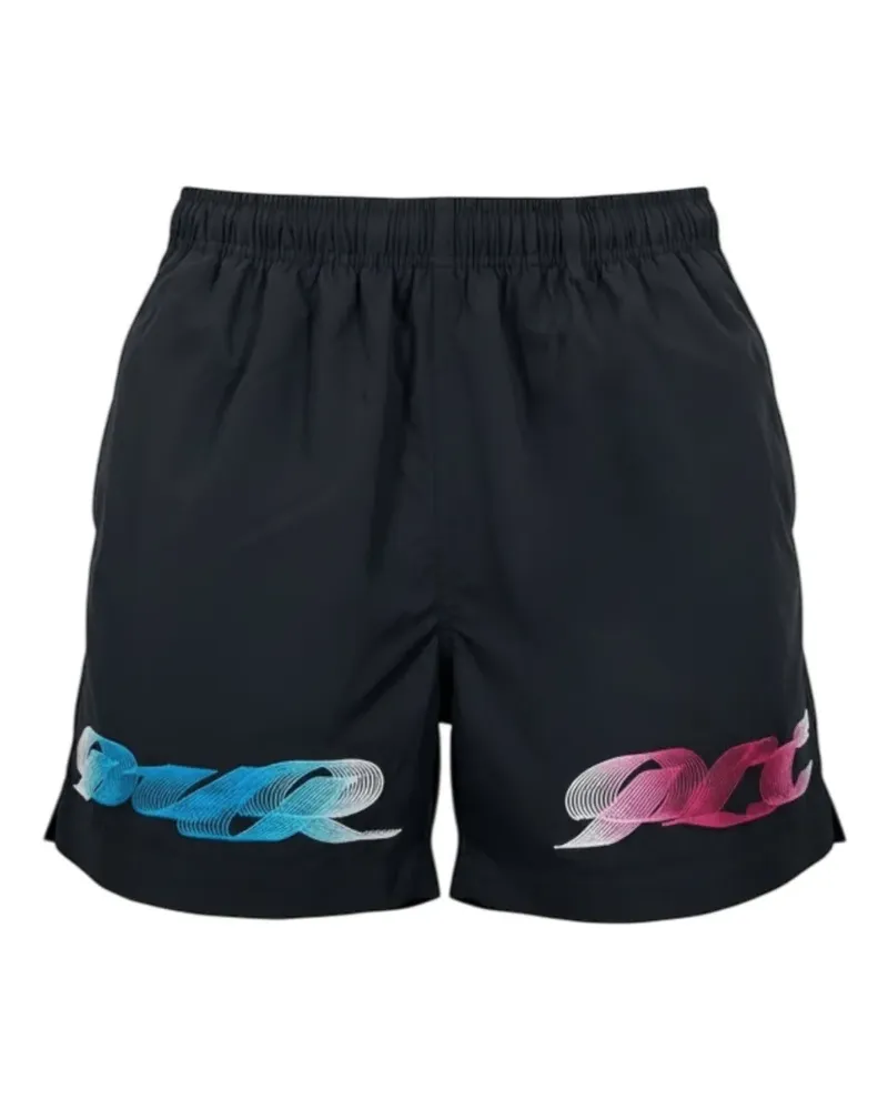 PURPLE BRAND Shorts mit Logo-Print - Schwarz Schwarz