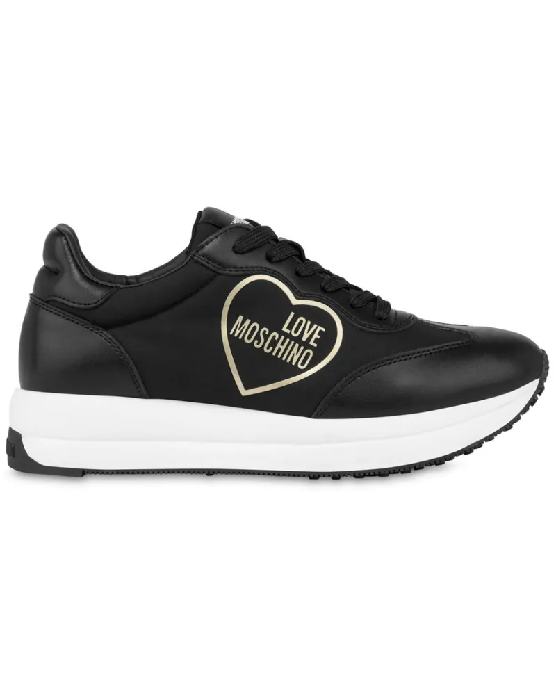 Moschino Sneakers mit Logo-Patch - Schwarz Schwarz