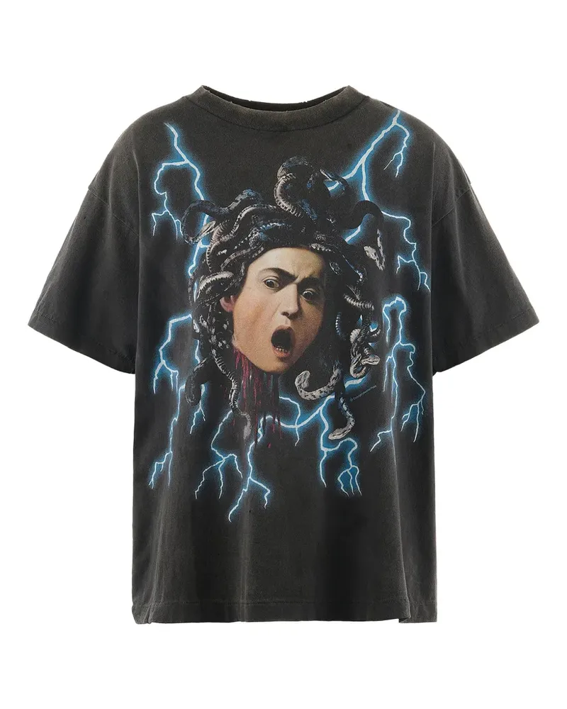 SAINT MXXXXXX T-Shirt mit Blitz-Print - Schwarz Schwarz