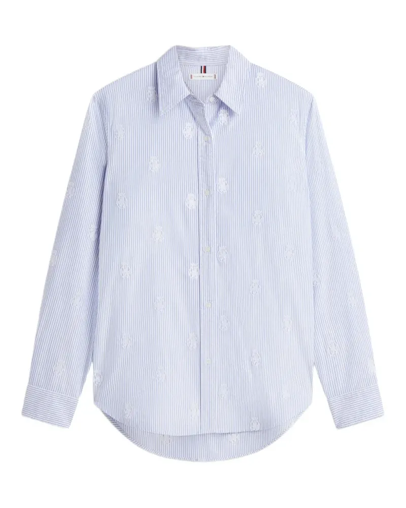 Tommy Hilfiger striped-pattern embroidered-details shirt - Weiß Weiß