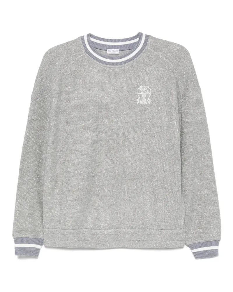 Brunello Cucinelli Bestickter Pullover - Silber Silber