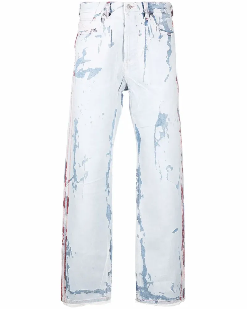 Diesel Straight-Leg-Jeans mit Schäleffekt - Weiß Weiß