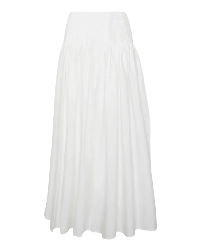 Rag & Bone Elena Midirock mit gesmokter Taille - Weiß Weiß