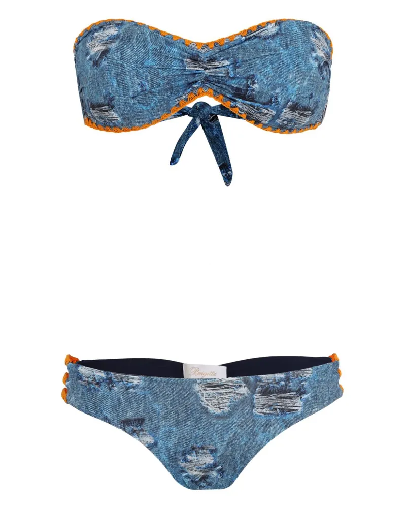 BRIGITTE Bikini mit Jeans-Print - Blau Blau