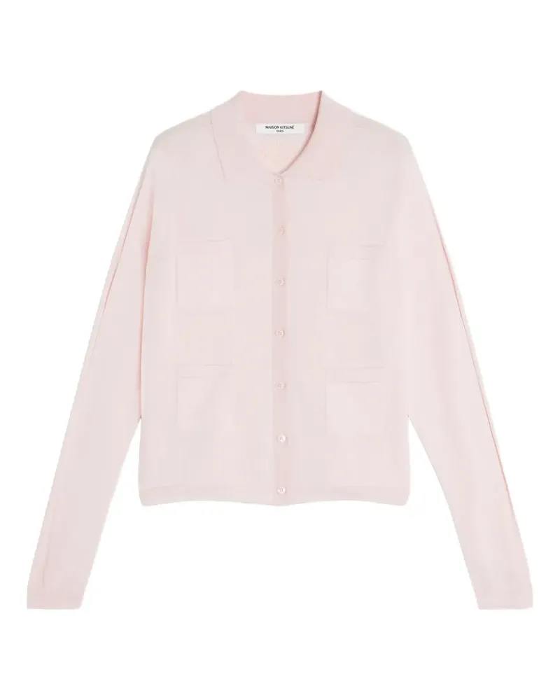 Kitsuné patch-pocket cardigan - Rosa Rosa