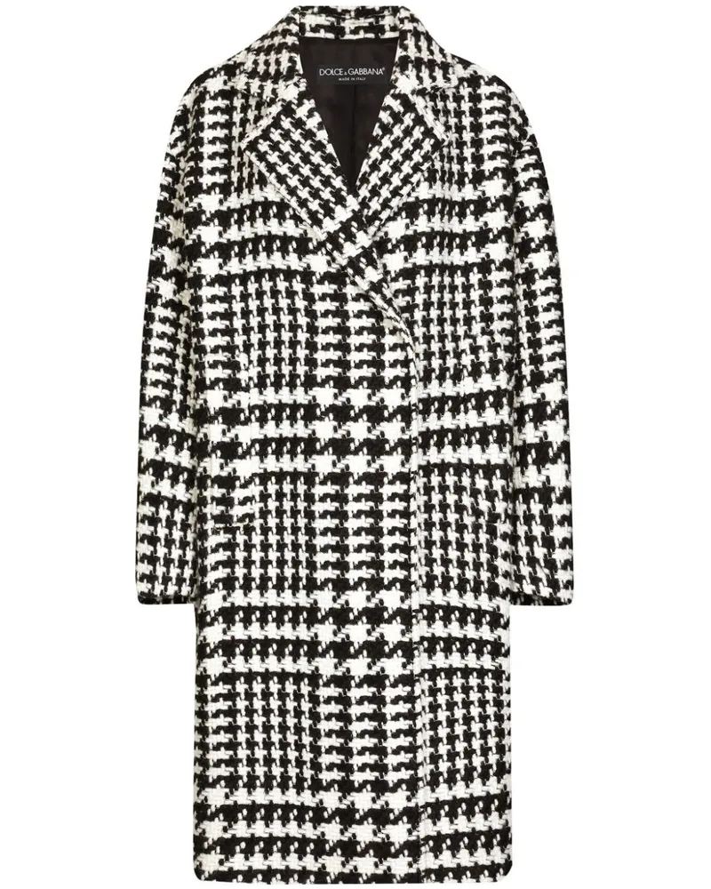 Dolce & Gabbana Mantel mit Hahnentrittmuster - Schwarz Schwarz