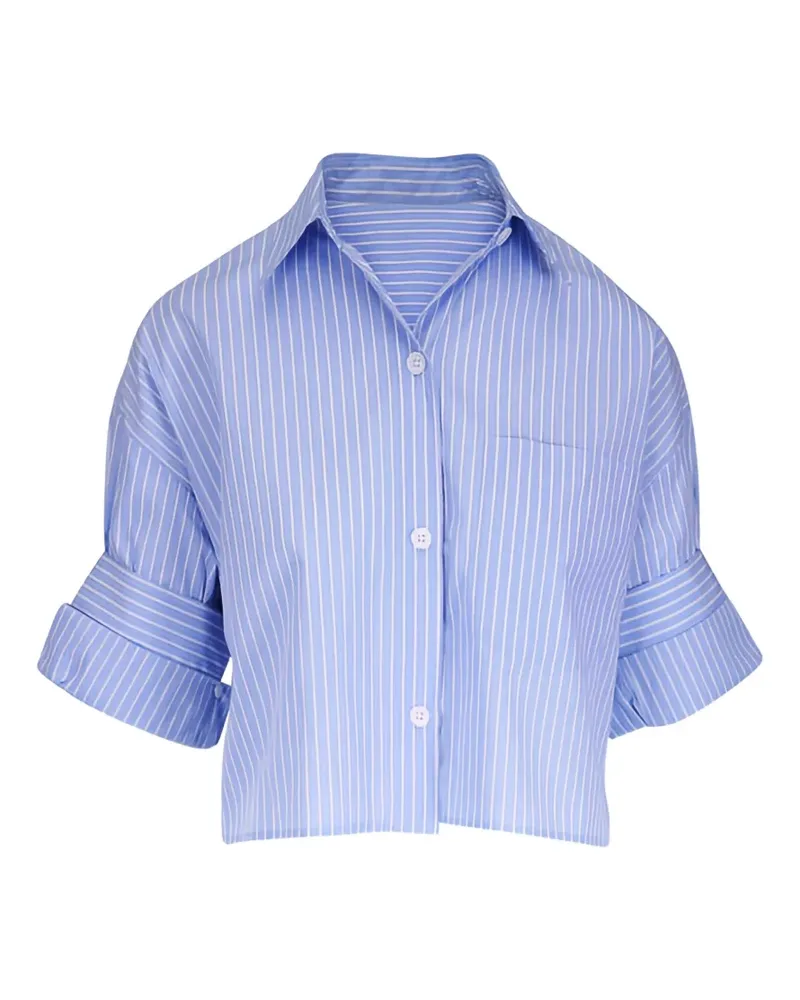 TWP striped cropped shirt - Blau Blau