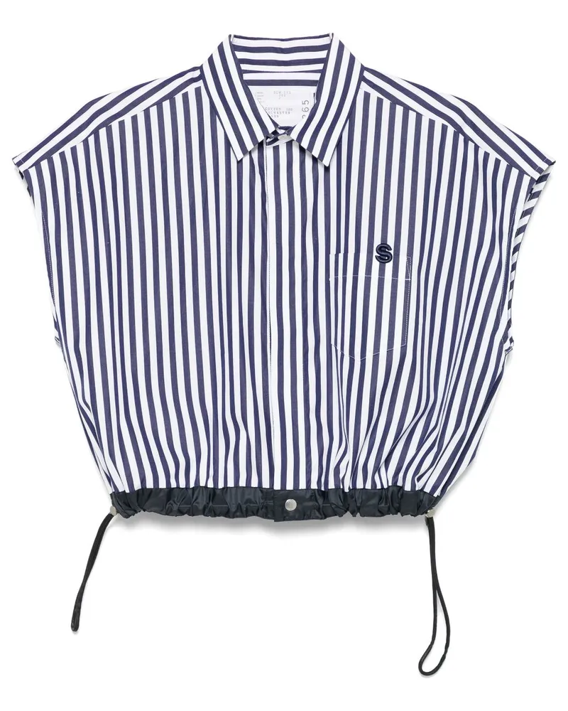 Sacai Gestreiftes Hemd - Weiß Weiß